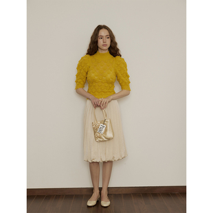 复古du家镂空宫廷毛衣上衣