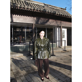 WEINISIAN朱小姐重工定制皮衣外套女冬季 夹棉收腰上衣2025新款