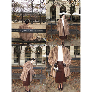 WEINISIAN朱小姐中古毛毛外套女冬2025新款 宽松加厚保暖环保皮草