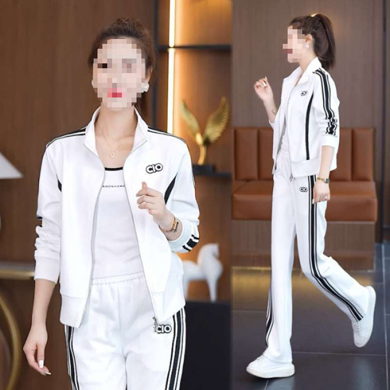 2026春秋季新款女装休闲运动套装时尚减龄显瘦开衫卫衣卫裤三件套