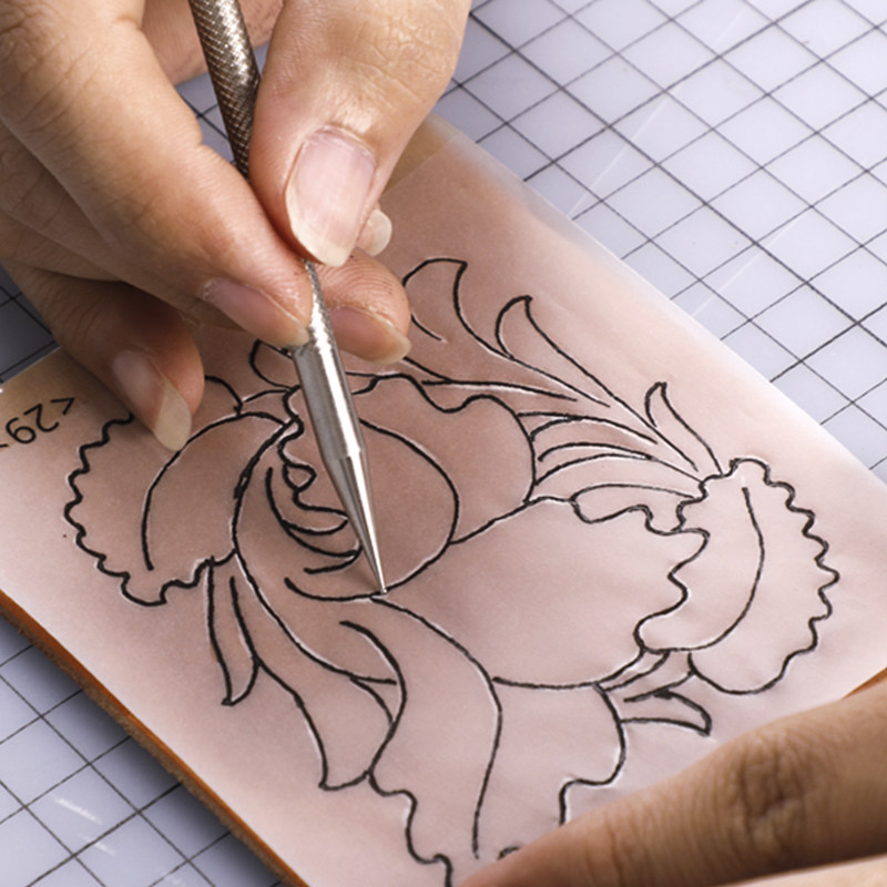 가죽 조각 위치 추적 펜 스타일러스 수제 DIY 가죽 가죽 제품 가죽 조각 전송 도구 추적 펜 압력 지우개