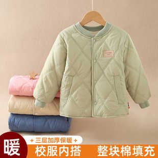 校服神器儿童棉衣内胆男童女童冬季内搭棉服中大童加绒保暖小棉袄