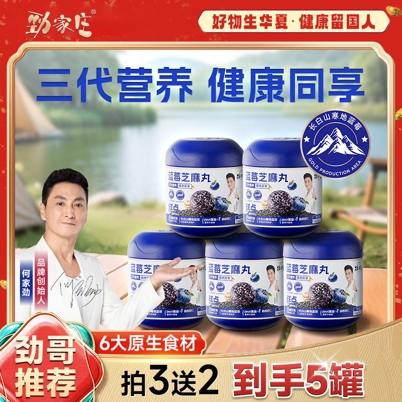 劲家庄蓝莓芝麻丸男女老少皆宜丸养生花青素核桃桑葚纯黑芝麻丸