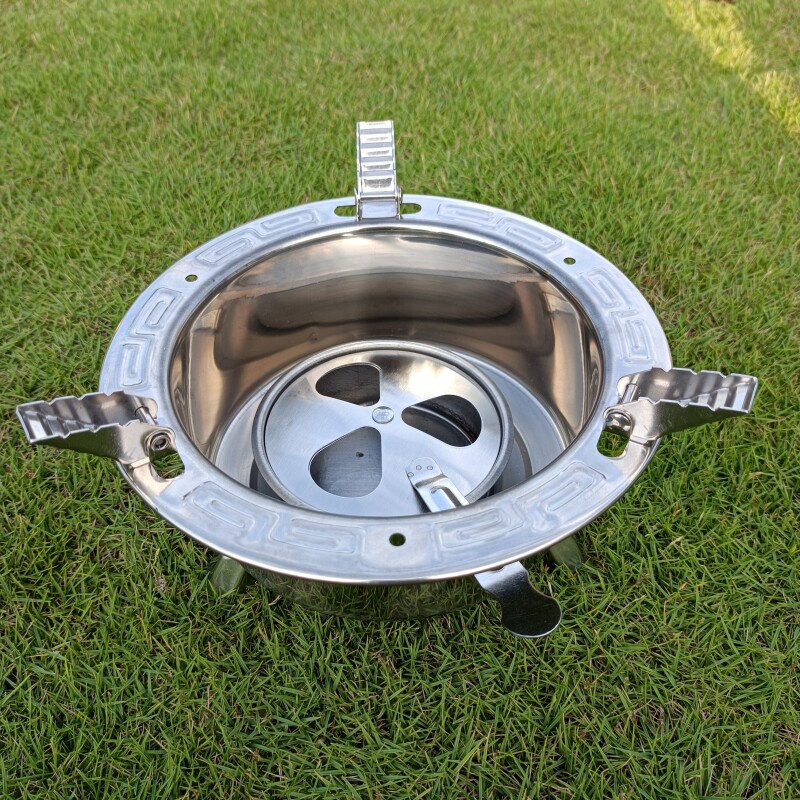 不锈钢液体固体酒精炉小火锅家用干锅户外防风野炊炉便携加厚底座