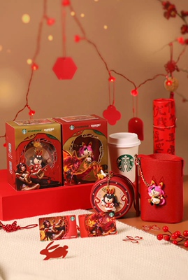 星巴克英雄联盟手游联合款手机包耳机包收纳包萨勒芬妮佐伊款小熊