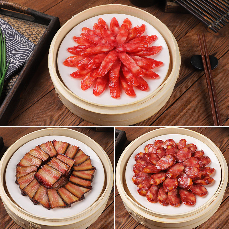 仿真蒸腊肠腊肉模型食品食物模具中餐套餐样品定制假菜食物道具菜