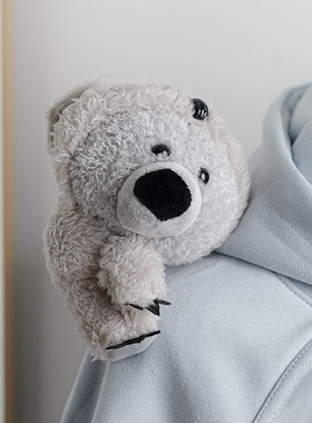 小熊配件掉了灰色考拉帽衫外套胸针玩偶摁扣公仔衣服挂件配饰diy