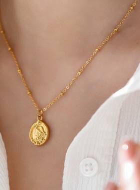 洗澡不用摘小众复古镀18K