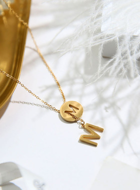 洗澡不用摘ins冷淡风吊坠项链