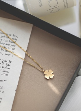 洗澡不用摘四叶花潮女网红项链