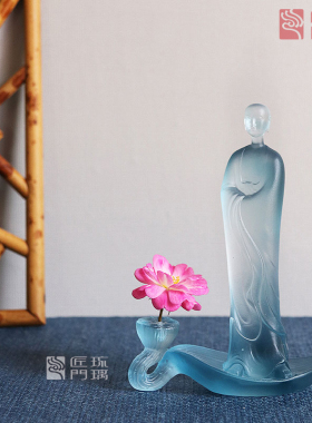 匠门琉璃灵心香插桌面摆件
