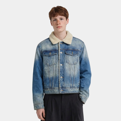 Syri 美式复古重磅羊羔绒翻领丹尼牛仔外套男加厚保暖休闲棉服潮 - 封面