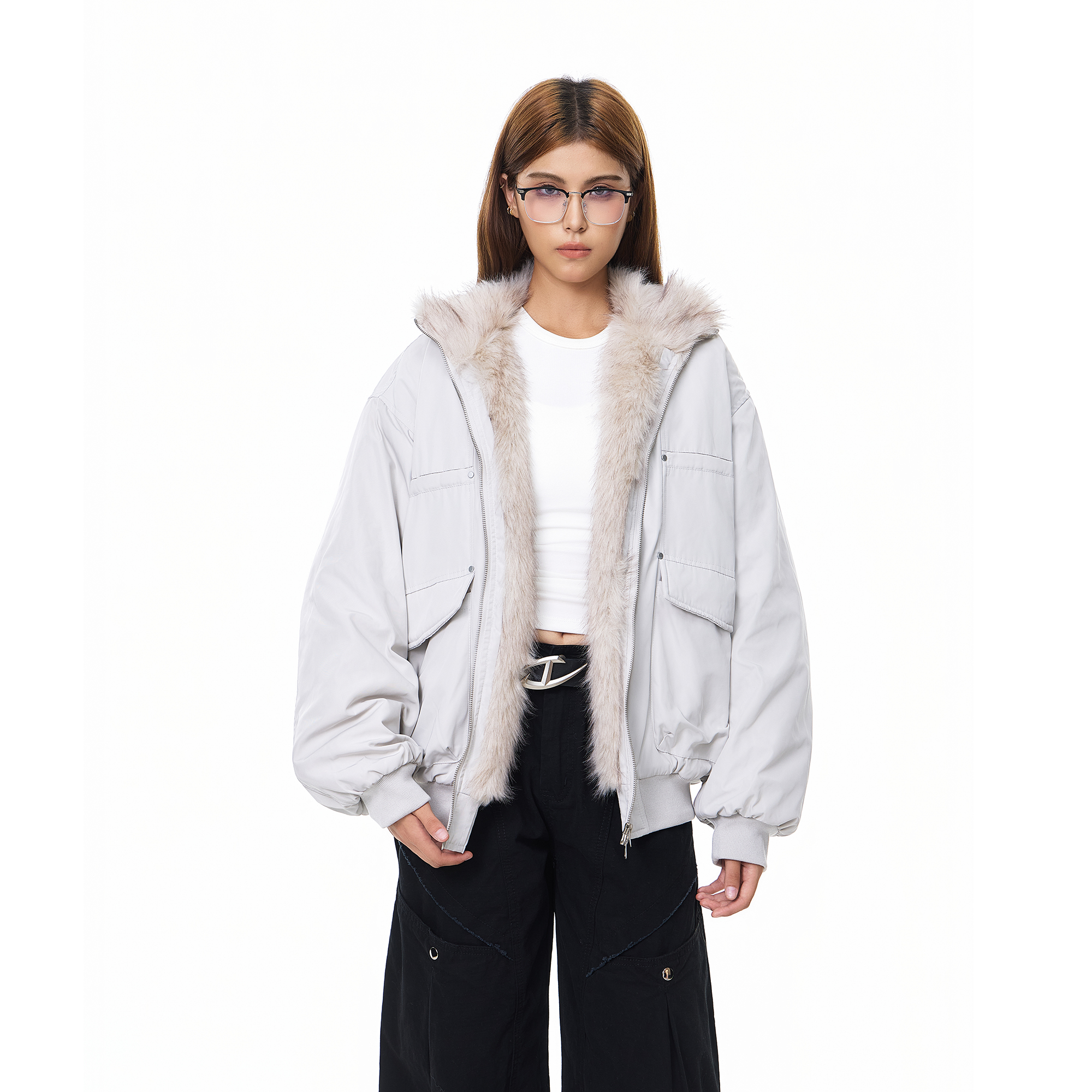 秋冬氛围感！毛领棉服外套