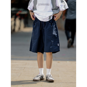 日系复古设计感口袋短裤 男宽松薄款 街头五分裤 水曜日定休 休闲裤