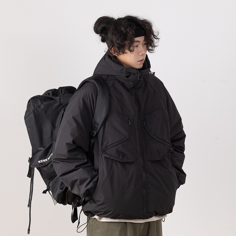 90白鸭绒通勤羽绒服连帽日系