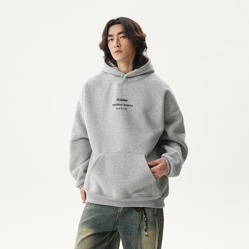 按扣设计加绒加厚卫衣连帽