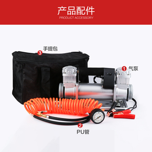 厂车载充气泵双缸卡车用轮胎打气机越野玩沙轿车高压大功率冲气12