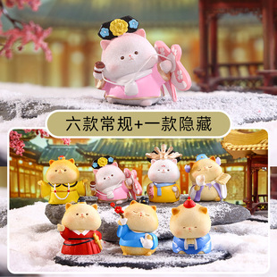 喵喵万岁盲盒卡通可爱公仔树脂创意玩偶潮玩桌面摆件盲盒潮玩盲盒