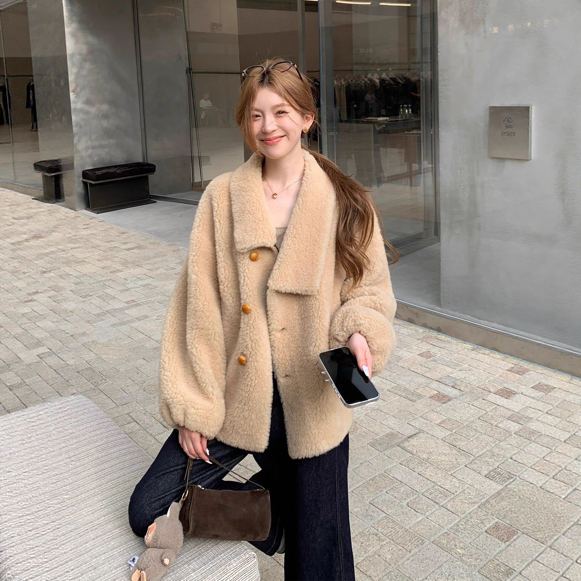 【日光倾城】100绵羊毛羊剪绒皮毛一体女皮草外套新羊羔毛大衣冬