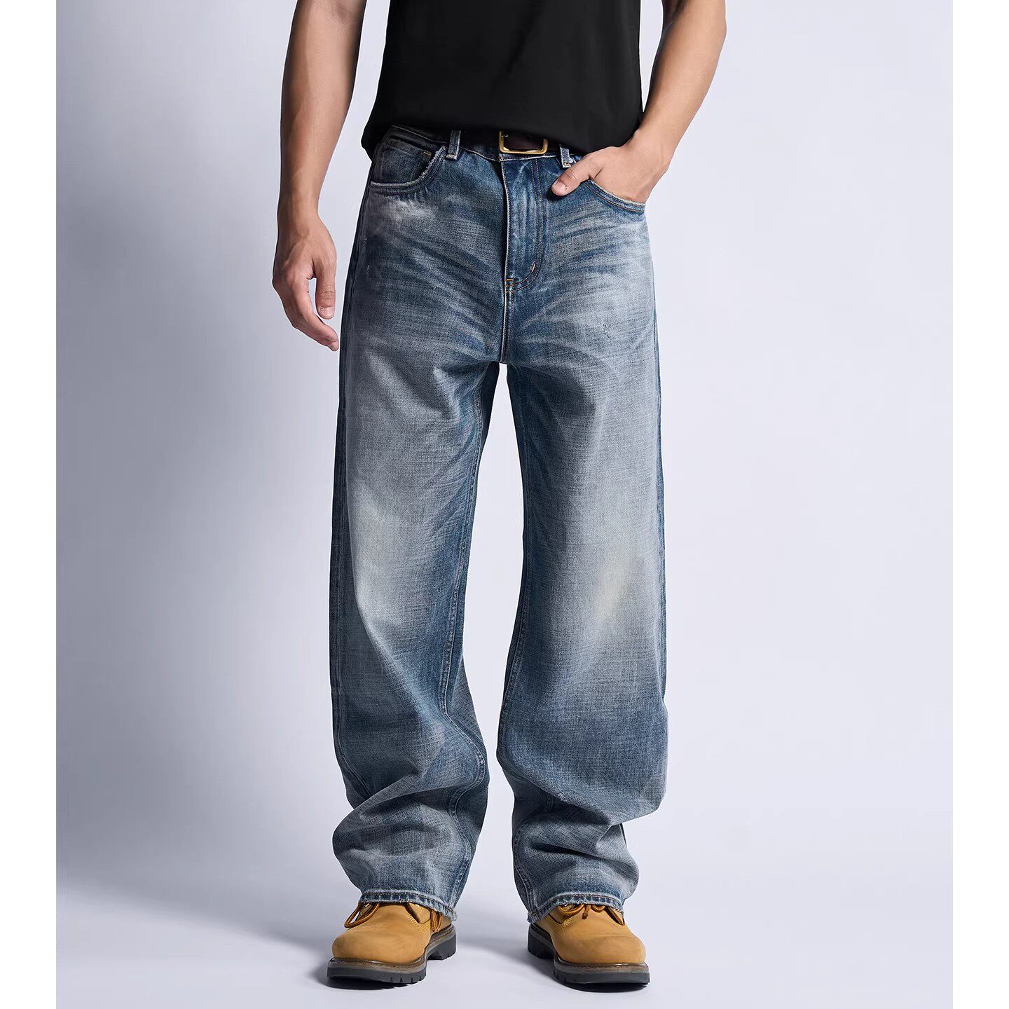 【春野】Dokie早春15盎司重磅牛仔裤003版型微宽松直筒休闲裤男