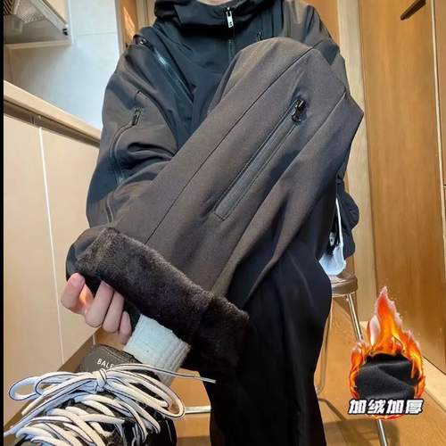 冲锋裤男款2025秋冬加绒加厚美式机能三防保暖防风防寒工装裤子