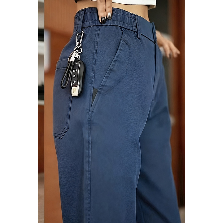 2025新款男士休闲裤皮带扣直筒宽松百搭潮流秋冬商务直筒长裤男