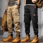 复古工装 阔腿束脚哈伦裤 裤 薄款 美式 休闲裤 子男夏季 宽松直筒男士 男