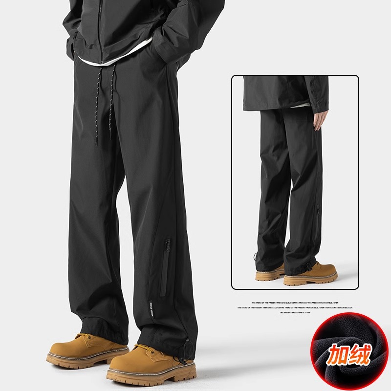 户外登山伞兵工装裤男款秋冬加绒直筒休闲长裤冬季男裤三防裤子男