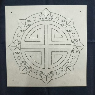 刺子绣模板 刺绣 中国风古文字体 篆字 古风绣花 创意文字图样