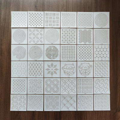 刺子绣模板 创意刺子图案 手工布艺缝纫diy工具 画图描图图样