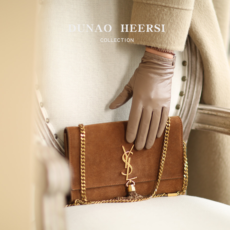 山羊皮真皮手套女单皮薄款短款加绒保暖骑车驾驶开车冬季触屏修手