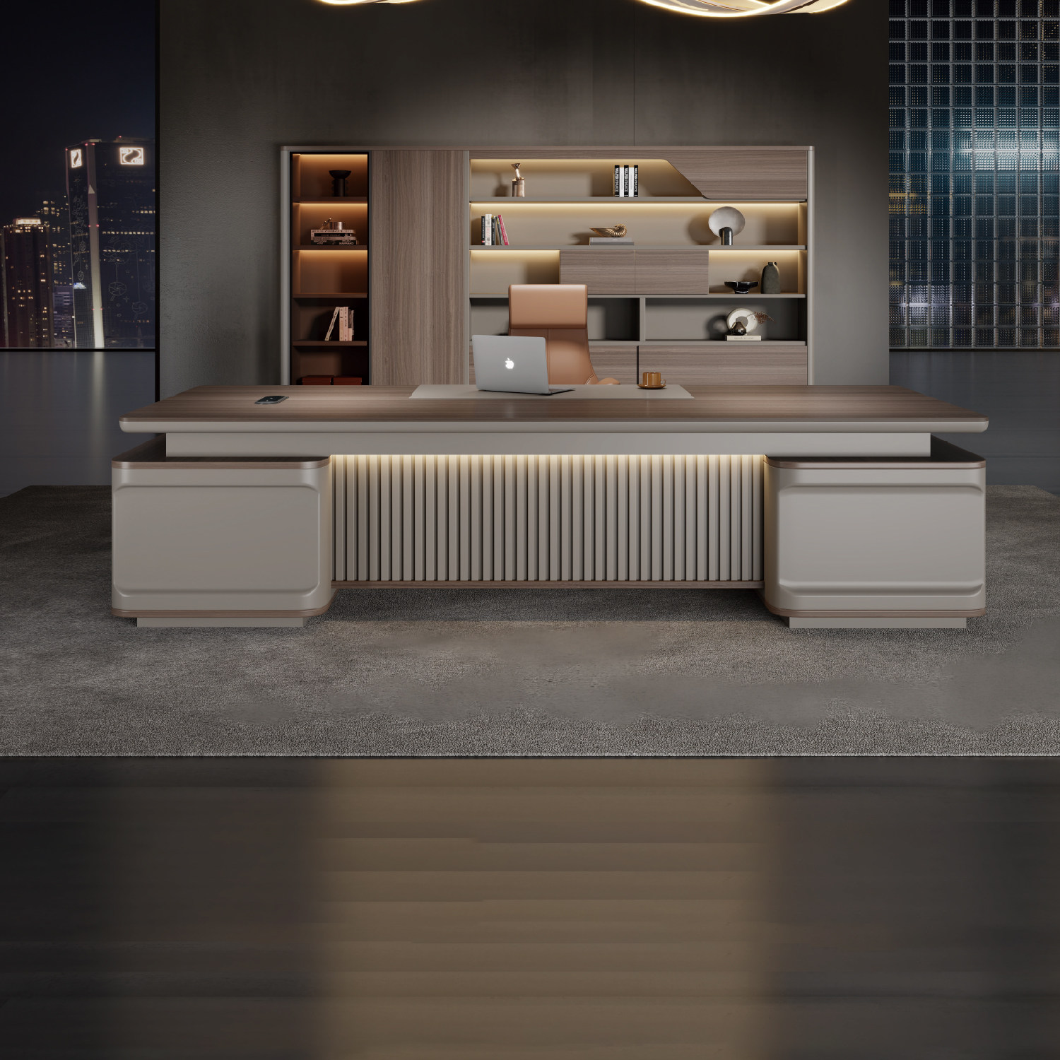 老板办公桌椅组合简约现代轻奢高级感总裁经理室主管班台家具