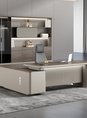 E0级烤漆老板桌总裁桌大气高端轻奢网红现代董事长办公桌总经理桌