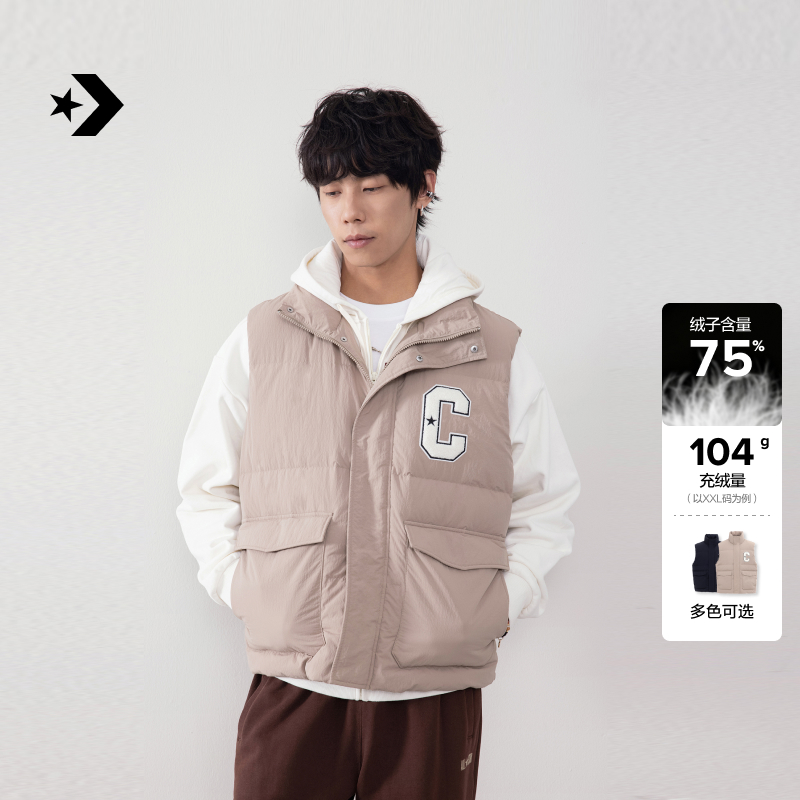 CONVERSE匡威官方 秋冬新品男女500蓬鸭绒复古背心羽绒马甲UCJ088