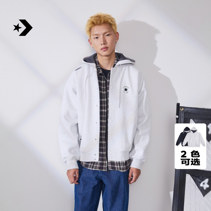 CONVERSE匡威官方 秋季连帽假两件休闲运动风男外套MCJ696