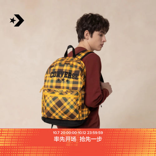CONVERSE匡威官方 GO 2 PLAID夏季男女格纹休闲双肩包UA5795