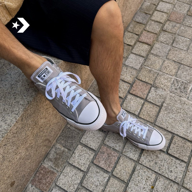 CONVERSE匡威 All Star夏季男女运动低帮帆布鞋云雾灰灰色A06565C