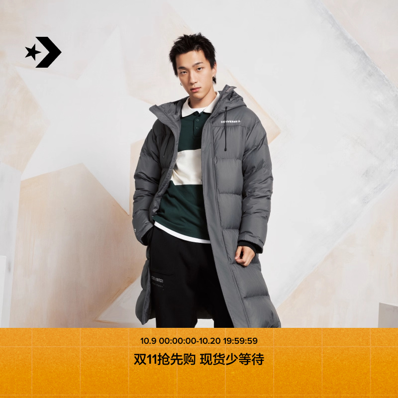 CONVERSE匡威官方 冬男轻便鸭绒羽绒服长款温暖过冬外套10026916