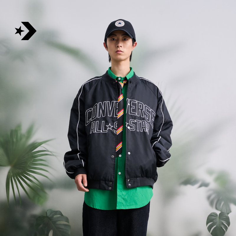 CONVERSE匡威官方 春日运动外套男复古字母学院风棒球服10027340