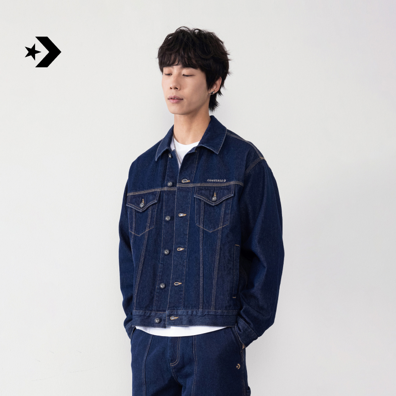CONVERSE匡威官方 秋冬新品男女经典工装风叠穿牛仔外套UCJ124