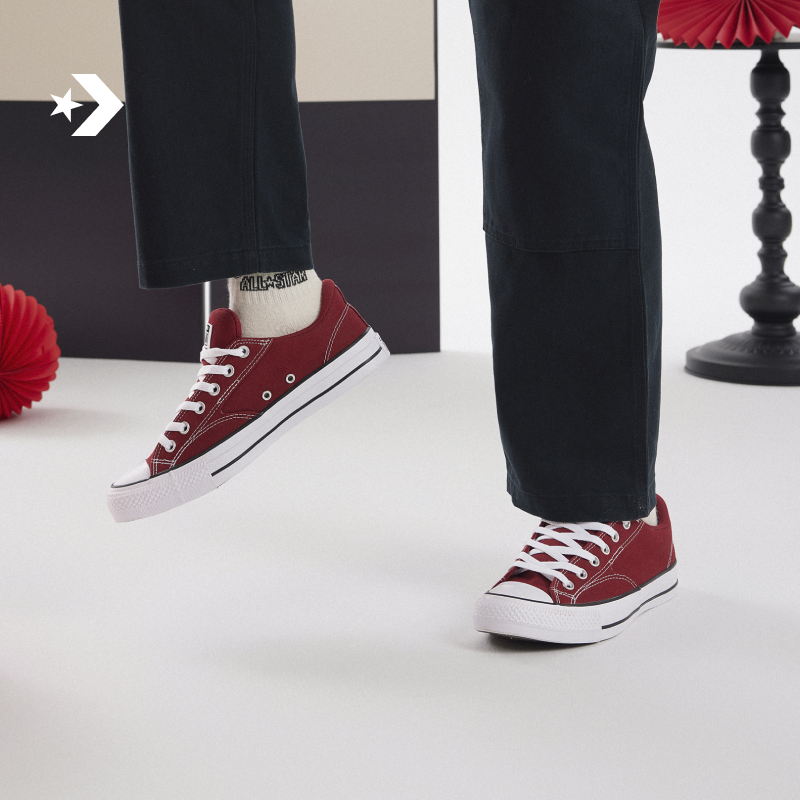 CONVERSE匡威官方 莫尔登All Star男女复古休闲滑板鞋红色A12726C