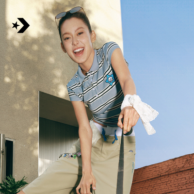 匡威官方 Converse x MATSUI联名夏季新品女柔美饰带POLO衫WCK172