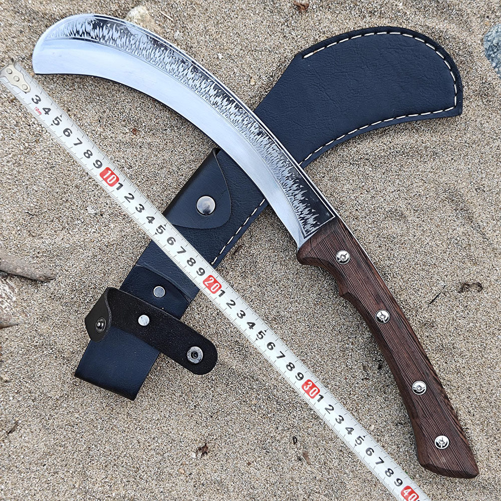 龙泉火车弹簧钢砍柴刀户外防身开山刃手工一体锻打砍树伐木家用刀