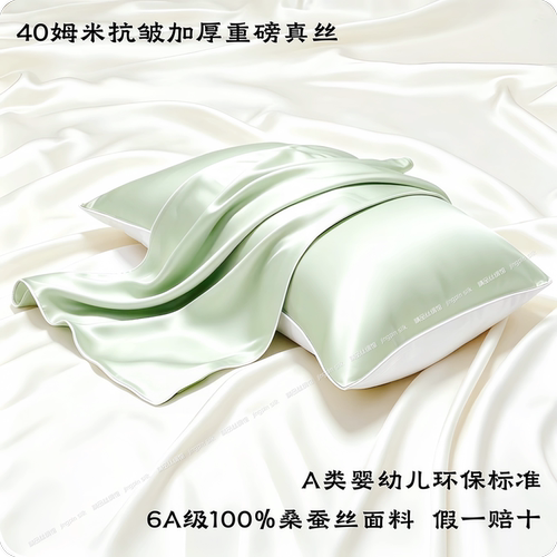 娇名曼A类40姆米加厚真丝枕套