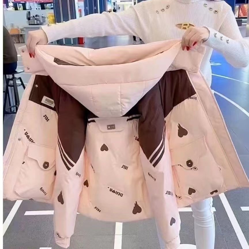 羽绒服爱心短女士外套冬百搭新款