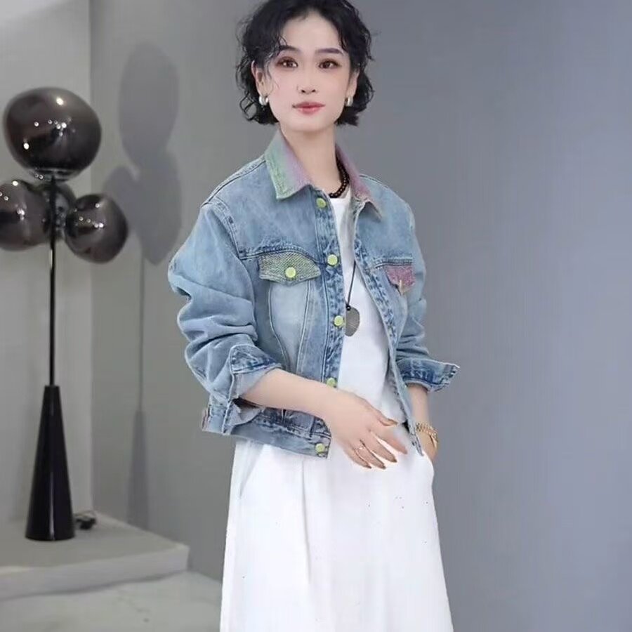 2025春秋冬新款韩版时尚百搭显瘦牛仔外套女短款休闲夹克上衣女