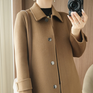 双面羊绒大衣女2025年新款爆款秋冬中款冬季高级感羊毛呢外套