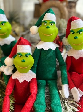 格林奇树挂家居氛围装饰礼物现货跨境亚马逊爆款圣诞树装饰五件套