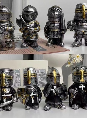 树脂工艺品欧式雕塑摆件中世纪战争斧头守卫装饰摆件跨境侏儒骑士