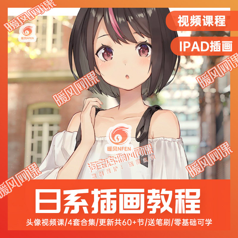 日系头像插画Procreate教程零基础ipad手绘二次元速写线稿插画课